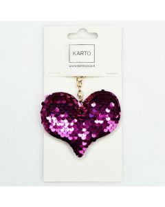 Avaimenperä sydän glitteri pinkki