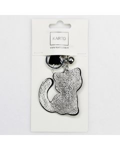 Avaimenperä glitter kissa hopea