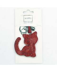 Avaimenperä glitter kissa punainen