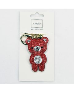 Avaimenperä glitter nalle punainen