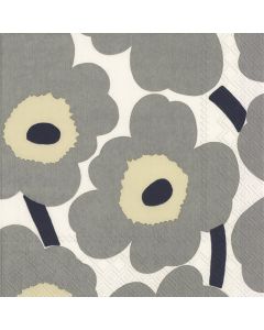 Servetti 33cm Marimekko UNIKKO harmaa valkoinen