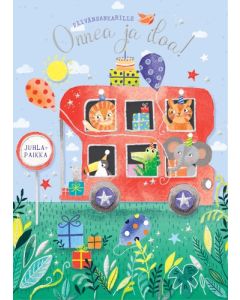 2-osainen lasten onnittelukortti