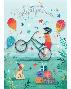 2-osainen lasten onnittelukortti