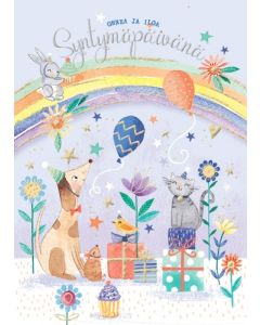 2-osainen lasten onnittelukortti