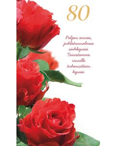 2-osainen onnittelukortti 80v