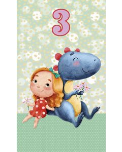 2-osainen onnittelukortti 3v