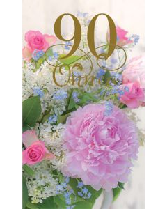 2-osainen onnittelukortti 90v