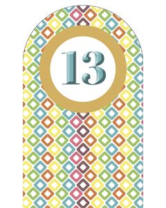 2-osainen onnittelukortti 13v