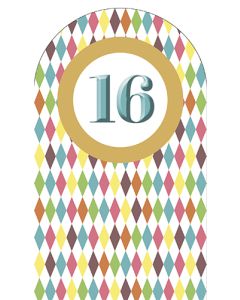 2-osainen onnittelukortti 16v