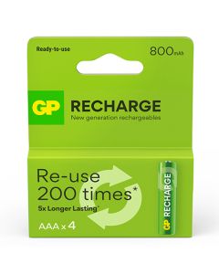 GP Recharge ladattava akku AAA 800mAh 4kpl