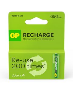 GP Recharge ladattava akku AAA 650mAh 4kpl