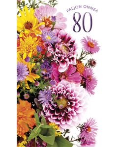 2-osainen onnittelukortti 80v