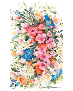 2-osainen äitienpäiväkortti Minna Immonen ruotsinkielinen