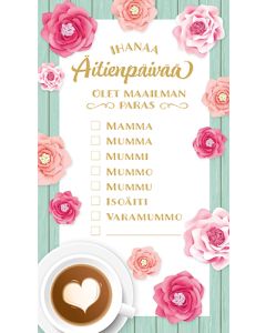 2-osainen äitienpäiväkortti