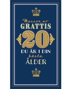 2-osainen onnittelukortti 20v ruotsinkielinen