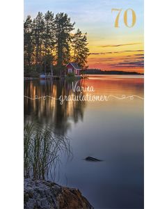 2-osainen onnittelukortti 70v ruotsinkielinen