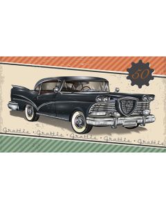 2-osainen onnittelukortti 50v ruotsinkielinen