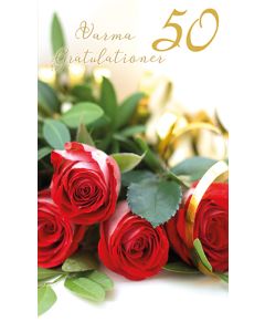 2-osainen onnittelukortti 50v ruotsinkielinen