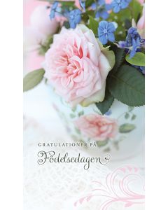 2-osainen syntymäpäiväkortti Sari Savela ruotsinkielinen