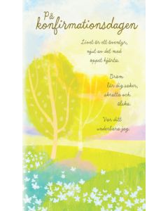 2-osainen rippikortti ruotsinkielinen Hallmark