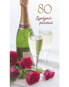 2-osainen onnittelukortti 80 v Jorma Jämsén