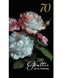 2-osainen onnittelukortti 70 v ruotsinkielinen