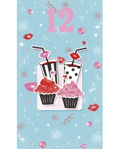 2-osainen onnittelukortti 12 v