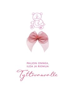 2-osainen vauvakortti tyttö