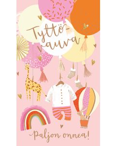 2-osainen vauvakortti tyttö