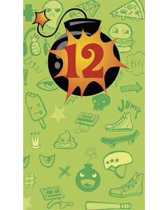 2-osainen onnittelukortti 12 v