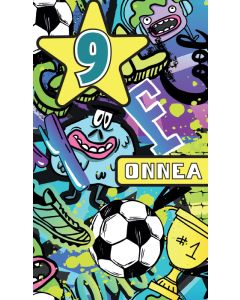 2-osainen onnittelukortti 9 v