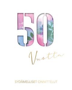 2-osainen onnittelu 50v
