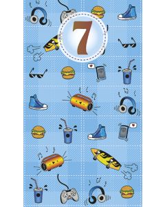 2-osainen onnittelukortti 7v