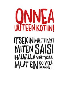 2-osainen kortti uusi koti