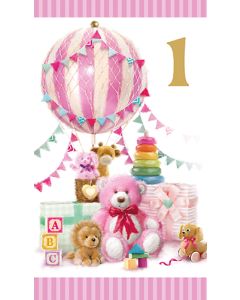 2-osainen onnittelukortti 1 v