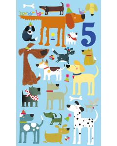 2-osainen onnittelukortti 5 v