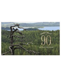 2-osainen onnittelukortti 90v