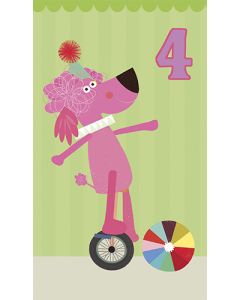 2-osainen onnittelukortti 4 v