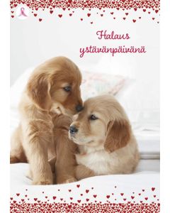 Ystävänpäiväkortti Syöpäsäätiö Roosa nauha postimaksu maksettu