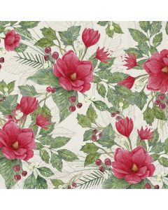 Servetti 33cm CHRISTMAS FLOWERS kerma