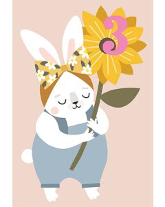 2-osainen onnittelukortti 3v