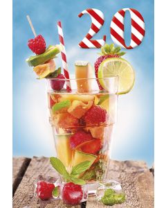 2-osainen onnittelukortti 20v