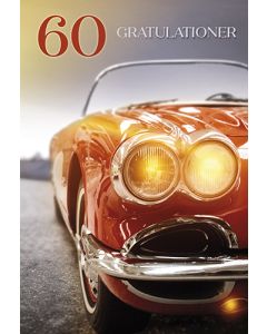 2-osainen onnittelukortti 60v ruotsinkielinen