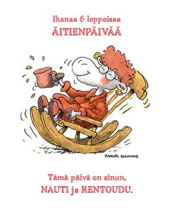 2-osainen äitienpäiväkortti Mauri Kunnas