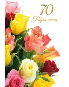 2-osainen onnittelukortti  70v