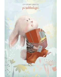 2-osainen lasten onnittelukortti ruotsinkielinen