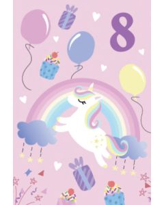 2-osainen lasten onnittelukortti 8v