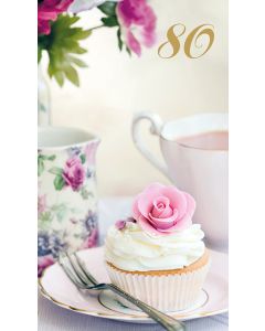 2-osainen onnittelukortti 80v