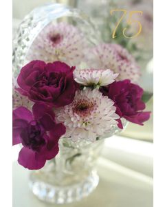 2-osainen onnittelukortti 75v