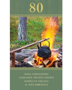 2-osainen onnittelukortti 80v